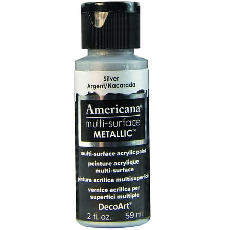 UPC: 0766218074683 | DecoArt Americana Multi-Surface Acrylic Color 2 oz. Metallic Silver