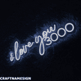 thumbnail image 2 of Craftnamesign I Love You 3000 Neon Sign, Wedding Wall Art, Wedding Decoration, 2 of 4
