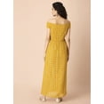thumbnail image 2 of Indya Women's Yellow Mukaish Off Shoulder High Slit Kurta, 2 of 6