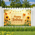 thumbnail image 2 of Floral Design Birthday Banner Sunflower Theme Decorative Lights for Birthday Party Celebration Event Decor, 2 of 9