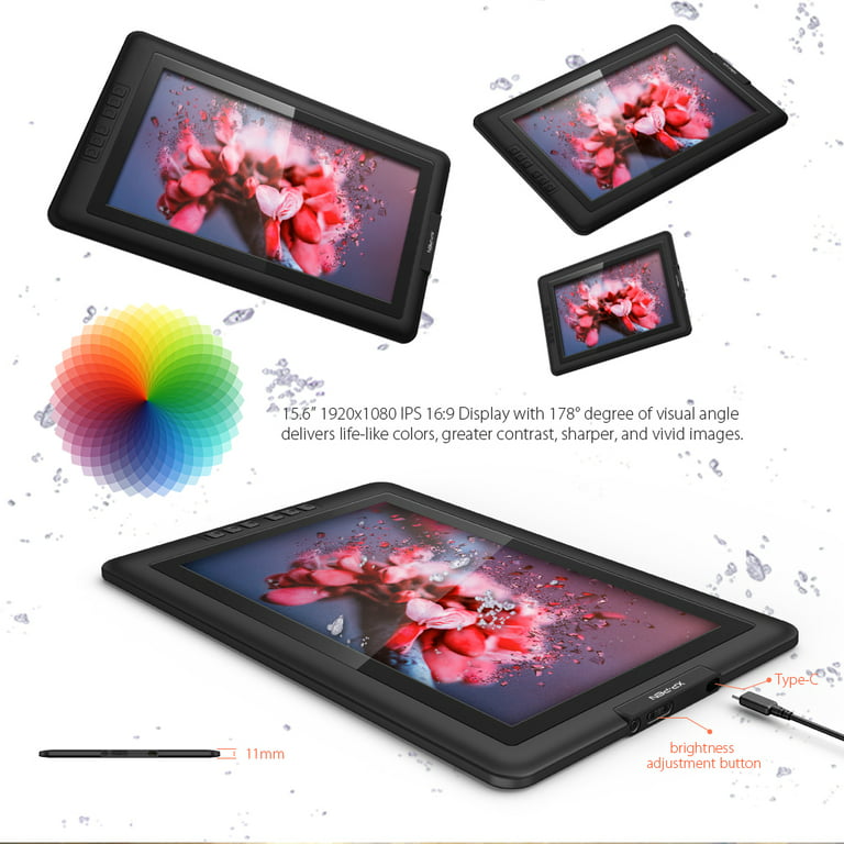 XPPen 15.6 in Graphic Drawing Tablet Artist15.6 with 1080P IPS Monitor  Graphic Pen Display for Digital Art with Battery-Free Passive Stylus 8192 