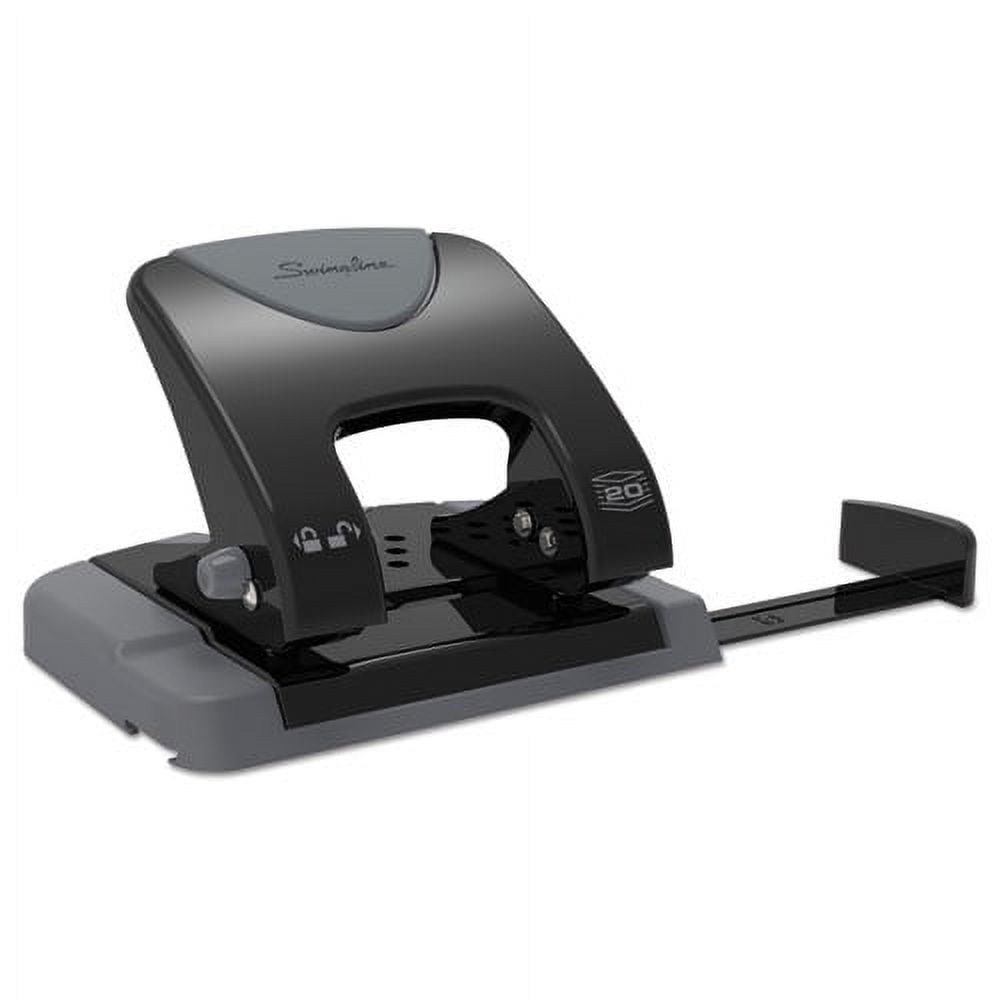 "20-Sheet Smarttouch Two-Hole Punch, 9/32"" Holes, Black/gray | Bundle of 5"