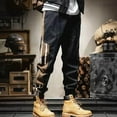 thumbnail image 1 of Men's Cargo Pants Spring Work Casual Tapered Pants Elastic Cargo Pants for Versatile Style and Functionality, 1 of 3