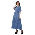 thumbnail image 2 of Moomaya Robes d'Été Imprimées Manches Courtes Vêtements Décontractés pour Femmes, 2 of 4