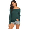 thumbnail image 3 of Blusa Halife - Camiseta de manga larga para mujer, color verde, talla S, 3 of 6