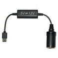 thumbnail image 4 of TONAIN 5V USB Port To 12V Boost Converter Wired Car Cigarette Lighter Adapters, Metal Black, 4 of 8