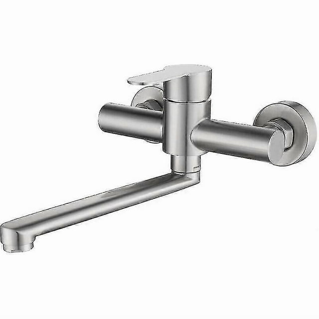 Robinet de Cuisine Mural en Acier Inoxydable 304 Robinet Pivotant 360 Réglable Eau Chaude et Froide