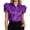 Z101 Purple, variant on Shirt For Women Solid Color Flutter Sleeve Notch Neck Tees Summer Breathable Women T-Shirt Size L White