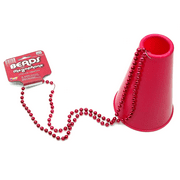 10 Pack 33 in Bead Necklace, Megaphone Pendant, Fun, Accessory for Sports Events, Pep Rallies, Parties, Team Spirit, Cheerleading, Celebrations, Festive Flair, Eye Catching, Playful, Bulk, Burgundy
