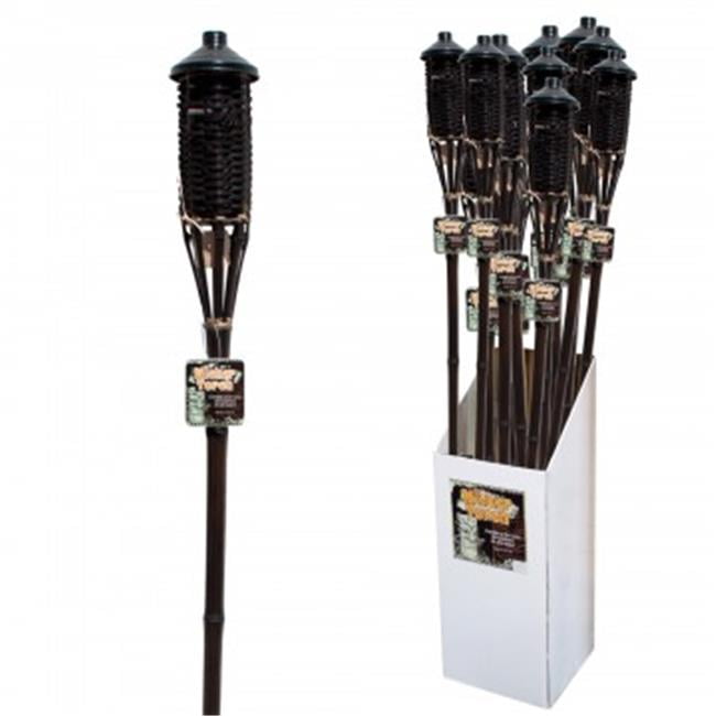 Bulk Buys OL97848 Brown Bamboo Wicker Tiki Torch Floor Display, 48