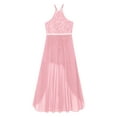 thumbnail image 4 of CHICTRY Kids Girls Floral Lace Proms Party Jumpsuit Shiny Sequins Asymmetrical Chiffon Dress Pink 8, 4 of 5