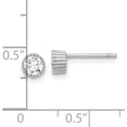 thumbnail image 4 of Sterling Silver Rhod-Plated 4Mm Cz Grooved Bezel Post Stud Earrings (Width 4.85) (Length 4.85) - Jbsp, 4 of 5