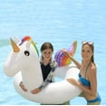 thumbnail image 2 of Northlight 68" Rainbow Unicorn Inflatable Swimming Pool Tube Ring Float, 2 of 8
