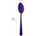 thumbnail image 2 of Stainless Steel Buffet Serving Spoons, 8 Inches, 12 Pieces, Large Spoons for Serving, Stainless Steel Solid Buffet Banquet Flatware Kitchen Basics Serving Spoon Big Ladle Spoon, Purple, 2 of 7