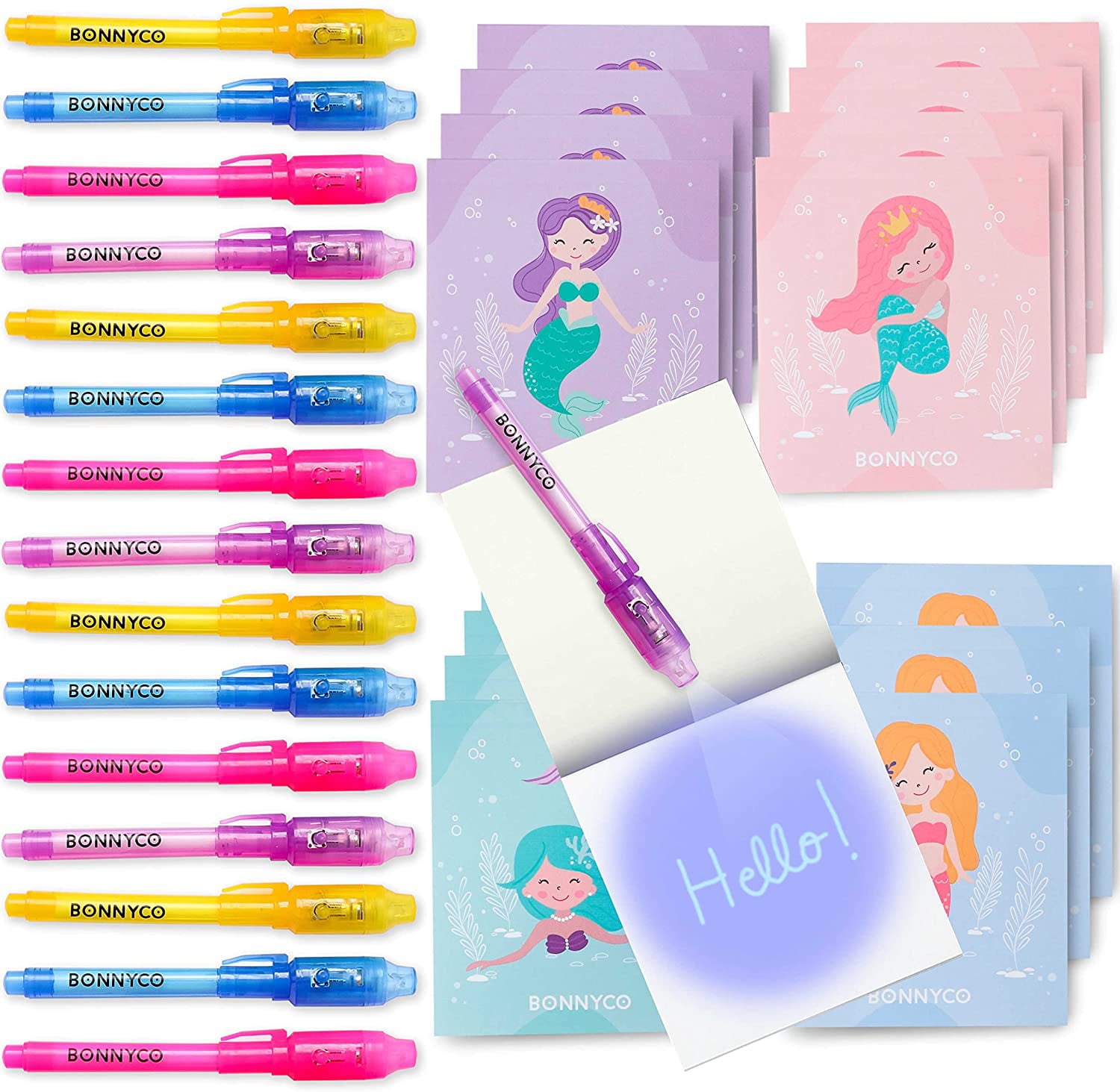 Prizes for Kids Magic Pen Birthday Party Favors Prizes for Students BONNYCO Invisible Ink Pen and Notebook Pack of 16 Unicorn Party Favors for Kids Spy Pen Unicorn Birthday Party Supplies 