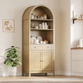 thumbnail image 5 of Gaderth 73" Tall Arched Farmhouse Storage Cabinet, Freestanding Accent Cabinet with Adjustable Shelves, Wood Display Cupboard for Living Room, 5 of 8