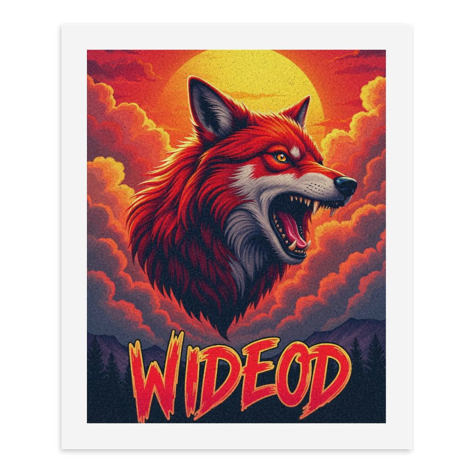 Paint By Numbers Kit for Adults Beginner - DIY Wild Sunset Wolf Fierce Art Piece Canvas Painting Kits for Adults, Frameless Paint By Number for Adults for Home Wall Decor 16x20 Inch