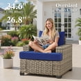 thumbnail image 4 of Ovios 7 Pieces Outdoor Patio Furniture Set All-Weather Rattan Wicker Sectional Sofa and Chairs with Ottomans, Navy Blue, 4 of 9