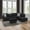 Black Grey, variant on NeoKo Sectional Couch for Living Room Furniture Sets,White faux leather synthetic leather L Shape sectional Sofa 3 Piece for Apartment, Office, Bedrooms