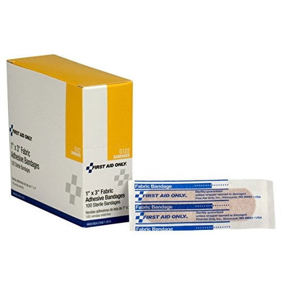 First Aid Only G122 Fabric Bandage, 100 Count, 1 X 3 Inch