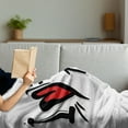 thumbnail image 3 of Family Soft Flannel Fleece Throw Blanket, I Heart Family Writing Pictogram Style Artwork with Dots Happiness, Cozy Plush for Indoor and Outdoor Use, 60" x 80", Black Red White, by Ambesonne, 3 of 5