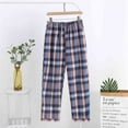 thumbnail image 2 of TMOYZQ Women's Plaid Pajama Pants Soft Cotton Lounge Pants Drawstring Comfy Loose Stretchy Sleep PJ Bottoms Sleepwear with Pockets, 2 of 3