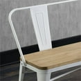 thumbnail image 4 of Bowery Hill Transitional Metal Base Dining Bench in White, 4 of 5