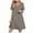 Gray, variant on Lenago Women's Plus Size Summer Dresses High Waisted Fashion Holiday Summer Solid Color Short Sleeve Light Blue Dresses Party Beach Dress