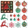 thumbnail image 2 of 1 Box 40Pcs Christmas Baubles Red Green Glitter Christmas Baubles Snowflakes Christmas Tree Decorations Shatterproof Christmas Tree Decorations for Christmas Tree Garlands, 2 of 5