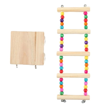 Wooden Ladder Wooden Ladder With Seat Board For Parrots Budgies Cockatiels Finches Canary Cockatoos