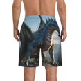 thumbnail image 3 of Kdxio Wild Blue Cool Dragon Pattern Mens Casual Shorts - Drawstring Summer Beach Sports Shorts for Men, 3 of 5