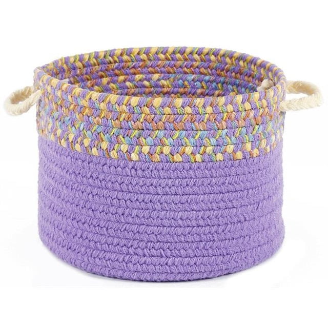 Rhody Rug KI15B018X012 18 x 12 in. Kids Isle Violet Banded Basket
