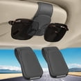 thumbnail image 1 of Soporte para gafas para coche (gris), juego de 2 soportes para gafas para coche Soporte magnético universal para gafas de sol de cuero Visera para coche, 1 of 5