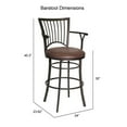 thumbnail image 3 of Bayview Tabouret de Bar Pivotant en Métal avec Siège en Microsuède Marron, 3 of 9
