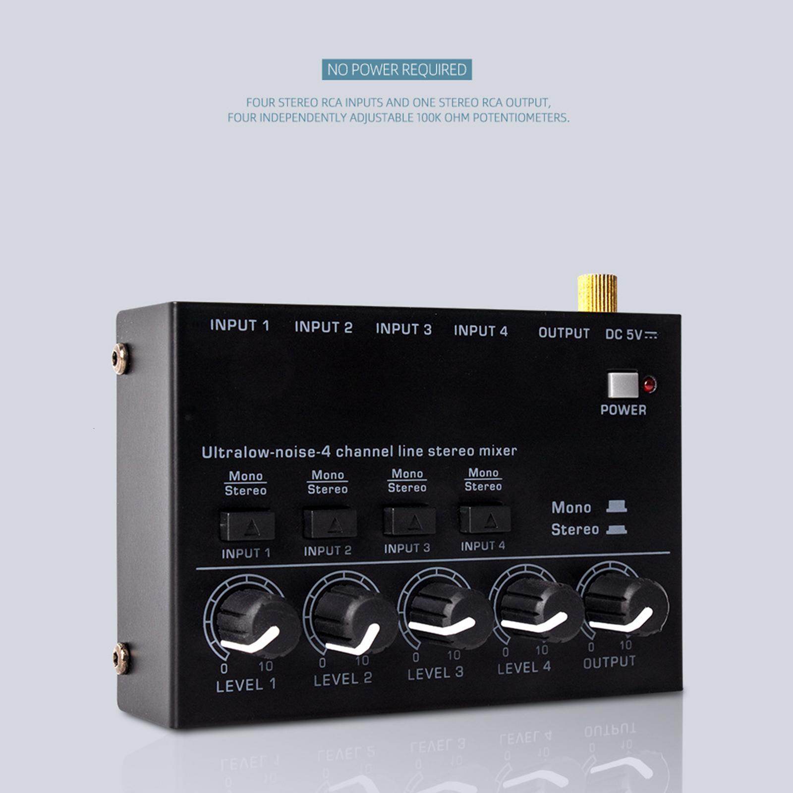 Stereo Four-way Stereo Audio Mixer Stereo Sound Mixer Signal Amplifiers