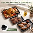 thumbnail image 5 of Kikcoin 3-Piece Nonstick Baking Sheets, Carbon Steel Cookie Sheet Set with Diamond Texture, Heavy Duty Baking Pans for Oven, Black, 5 of 8