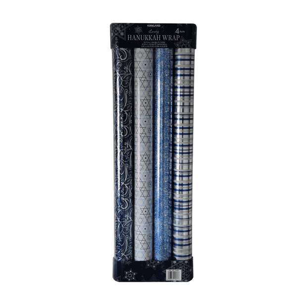 Kirkland Signature Hanukkah Wrapping Paper 4 Pack Assorted