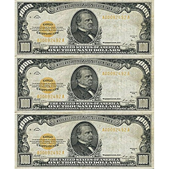 Whimsical Practicality's 1000 Dollar Bills Edible Icing Image Cake Topper-1/4 Sheet or Larger