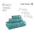 thumbnail image 3 of Juego de toallas LANE LINEN para baño grande, 100% algodón (juego de 6 piezas), color verde azulado, 3 of 7