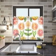 thumbnail image 4 of Yayeee Kitchen Curtains Tier Pair Light Filtering 27"x24" Rod Pocket Short Cafe Window Panel, Candy Orange, 4 of 7