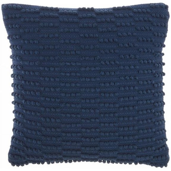 18 x 18 in. Textured Broken Stripes Throw Pillow, Navy Blue