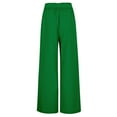 thumbnail image 5 of Riforla Women Casual Pants High Waisted Self Tie Belted Pants Straight Long Trousers with Pockets Womens Summer Pants Green XXL, 5 of 8