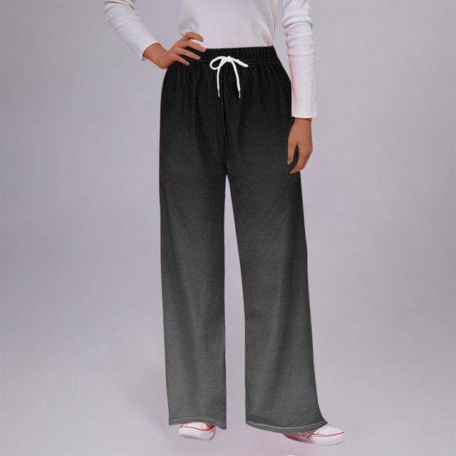 Lydiaunistar Womens High Waist Elastic Checkered Print Long Pants with Drawstring & Side Pockets for Sports Casual Beach - All Season Polyester Black
