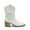 WHITE, variant on BURUDANI Women's Cowgirl Boots Mid Calf Western Cowboy Boots Round toe Chunky Heel Ankle Boots Black-Suede Size11