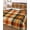 CrimsonRed,CharcoalBlack,WarmCream,Ochre, variant on Quilt King Size Bedding Set, Orange Beige Checkered Reversible Summer Quilt 3 Pieces, Farmhouse Black Striped Plaid Lightweight Bedspreads Coverlets with 2 Pillow Shams for All Seasons