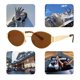 thumbnail image 4 of Gafas Ovales Vintage Metal Moderna Gasas (marrón), 4 of 9