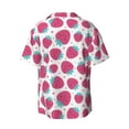 thumbnail image 2 of Haiem Hand Drawn Strawberry Men's Casual Shirts Short Sleeve Button Down Shirts Fashion Textured Summer Beach Shirt-Large, 2 of 7