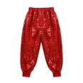 thumbnail image 6 of Kaerm Kids Boys Girls Sequins Hip Hop Latin Jazz Street Dance Costumes Hooded Jacket Pants Set Red 12-14, 6 of 9