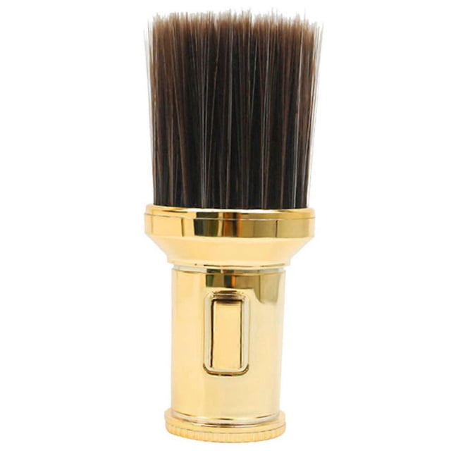 Barber Neck Duster Brush with Density Bristles for Salon Hair Cleaning and Clothing Protection, Golden 13.5x6cm