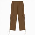 thumbnail image 5 of Gibobby Boys Pants Toddler Kids Boys Sports Cargo Pull On Pants Stretch Elastic Waist School 2T 3T 4T 5T 6T 7T 8T Kids Joggers Boys Warm Casual Pants(5-6 Years,Coffee), 5 of 7